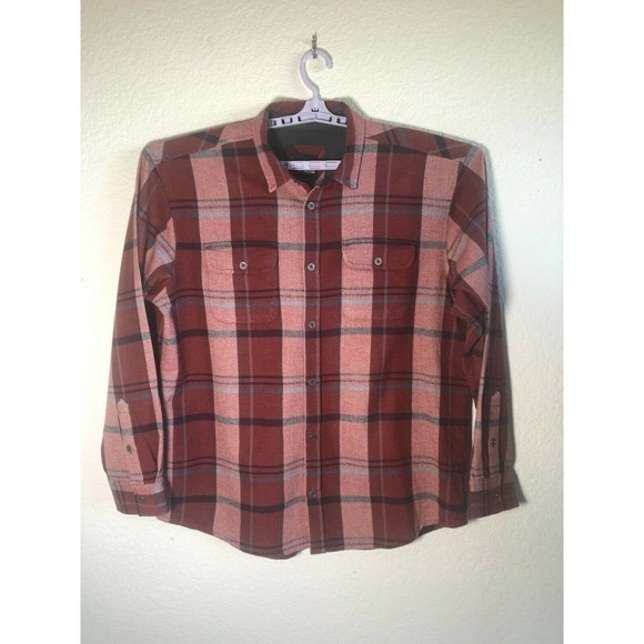 Prana Flannel Shirt Mens Size 2XL Brick Red Plaid - Picture 5 of 12